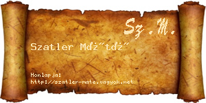 Szatler Máté névjegykártya