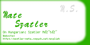 mate szatler business card